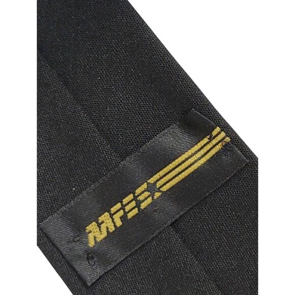 Vintage 2-1/2" wide AAFES black tie (55% Dacron / 45% Wool, Cert #8-2306B) - Picture 4 of 5